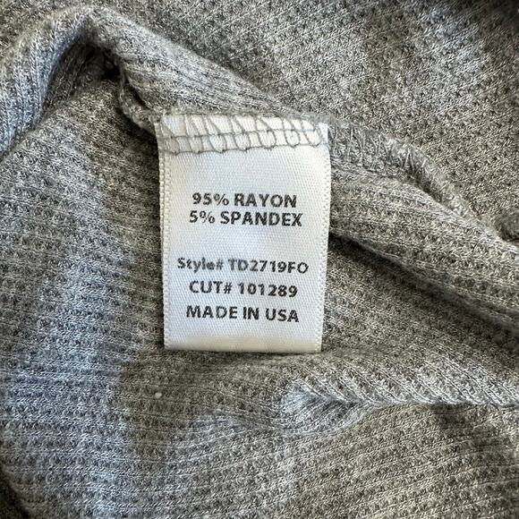 Y2K FORE Gray Ribbed Knit Collared Crop Top Preppy Minimal Streetwear Women’s M - Picture 7 of 8